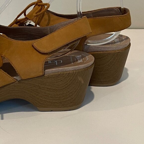 Dansko Janet Slingback Sandals Size 40 US 9  Brown Leather Strappy Lace Up - Picture 4 of 16